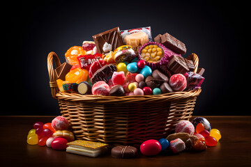 a basket full of sweet candies on the table - Powered by Adobe
