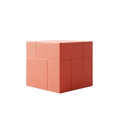 Red brick set against a transparent background