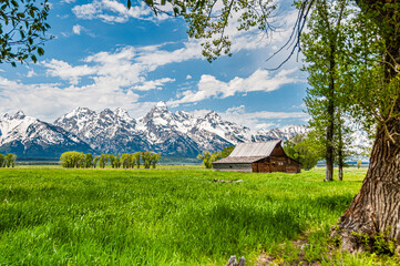 The T.A. Moulton barn near the Grand Tetons and Grand Teton National Park, Wyoming.