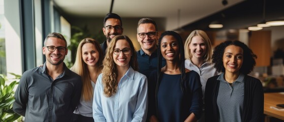 Corporate colleagues in a modern office. Generative AI