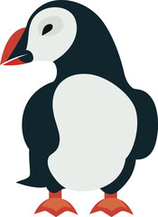 Atlantic puffin bird logo template vector symbol , Seabird simple style stock vector image, Fratercula Arctica flat stock vector clip art