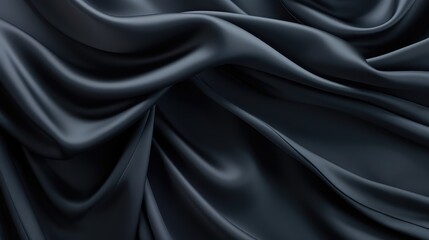 Obraz premium Waves of charcoal satin fabric