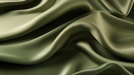Obraz premium Waves of khaki satin fabric