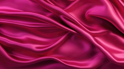 Fototapeta premium Waves of hot pink satin fabric