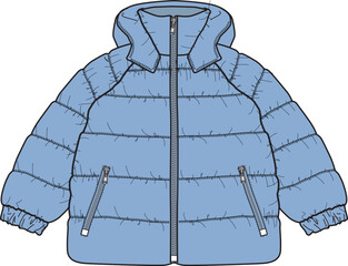 KIDS WEAR PUFFER PADDED JACKET PARKA VECTOR ILLUSTRATION © M A A Designs