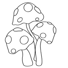 Mushroom illustration line on png