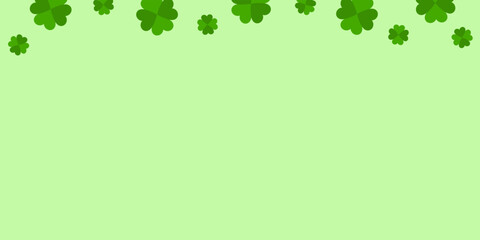 Vector clover green background. Banner, advertisement empty, blank template.