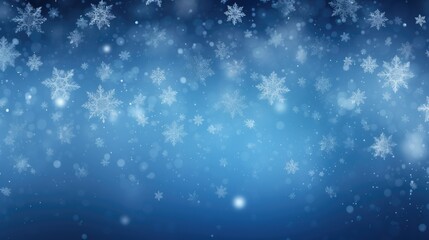 Blue winter background with snowflakes