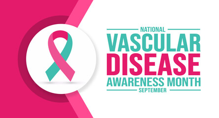 September is National Vascular Disease Awareness Month  background template. Holiday concept. background, banner, placard, card, and poster design template with text inscription and standard color.