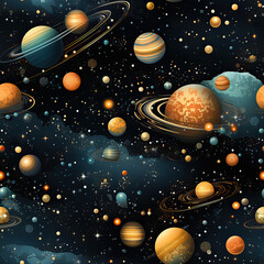 Galaxy space colorful cosmos repeat pattern