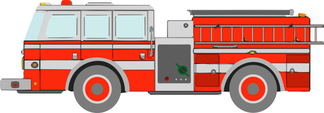 Car, emergency, engine, fire, isometric, red, truck icon - Download