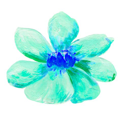 Hand painted flower, isolated item, no background.