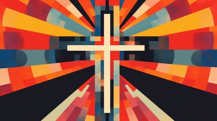 Christian cross graphic design pop art illustration