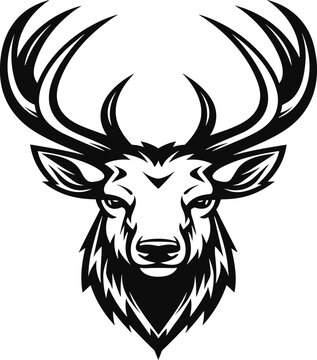 Deer logo design for poster or t shart design background 