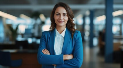 Fototapeta premium White rich businesswoman in a suit posing for a success concept photography