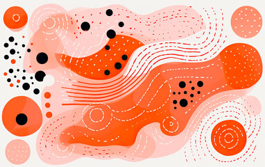 Fototapeta premium Risograph art with Retro colors and shapes for backgrounds, wall papers and prints.