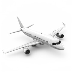 Obraz premium Airplane Soaring Against White