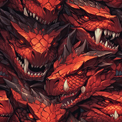 Dragons cartoon anime fantasy repeat pattern