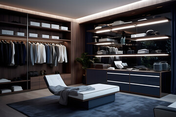 Photo realistic illustration minimalist dressing room with beautiful and elegant colors