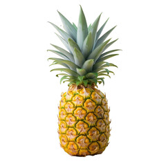 Pineapple photographed closely on transparent background