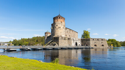 The castle Olavinlinna as landmark of the town Savonlinna in Finland © Photofex