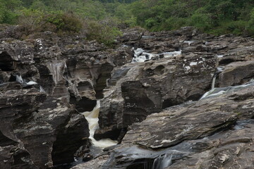 Eas Urchaidh Waterfalls on the River Orchy, Glen Orchy, Argyll and Bute, Scotland