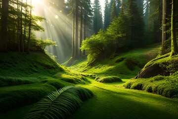 sunlight through the forest