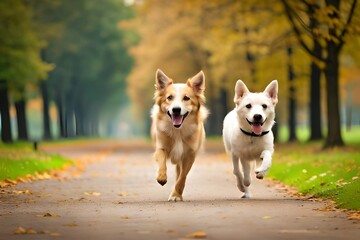 golden retriever running in the park