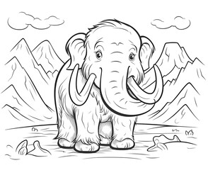 Obraz premium Black and white illustration for coloring animals.