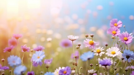 Colorful floral meadow background