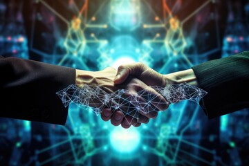 Crypto Business Handshake On Finance Prosperity