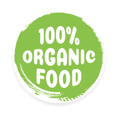 Organic food labels. Fresh eco vegetarian products, vegan label and healthy foods badges. Veganism logo, vegans diet sticker or ecological food product stamp. Vegetarian eco green concept.