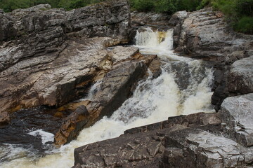 Obraz premium Eas Chathaidh Waterfalls on the River Orchy, Glen Orchy, Argyll and Bute, Scotland