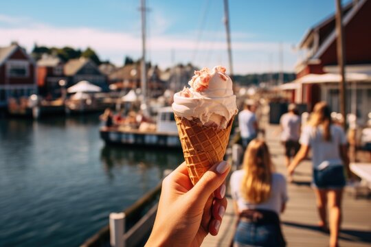 Personal Perspective Of Woman Holding Ice Cream