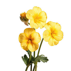 Fototapeta premium primrose flowers yellow on transparent background