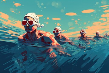 Swimmers ai generated