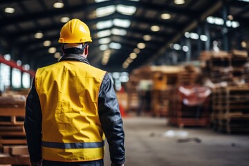 Unrecognizable Worker In A Yellow Hard Hat