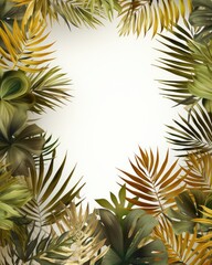 Fototapeta premium Creative Nature Background, Gold And Green Tropical 