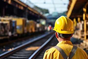Unrecognizable Worker In A Yellow Hard Hat ai generated
