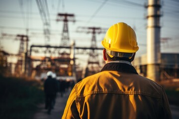 Unrecognizable Worker In A Yellow Hard Hat ai generated