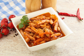 Roasted pork with white beans