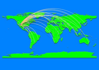 Naklejka premium Vibrant Prescott, United States of America map - Export concept map for Prescott, United States of America on World map. Suitable for export concepts.