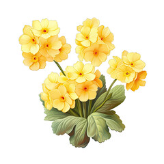 Spring primula on transparent background perfect for celebrations