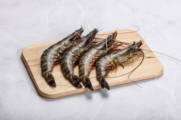 Raw tiger prawn for cooking
