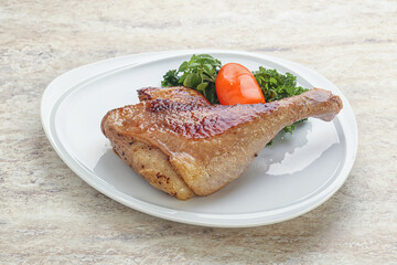Roasted duck leg with orange sauce