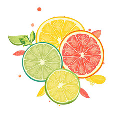 Fototapeta premium Silhouette of citrus fruit against transparent background