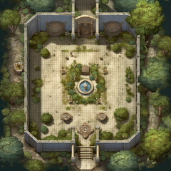 Battlemap "Elven Mausoleum Map for Dungeons & Dragons" Battlemap 