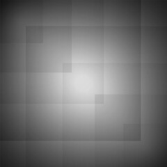 Vector abstract pattern in the form of squares on a gray glowing background