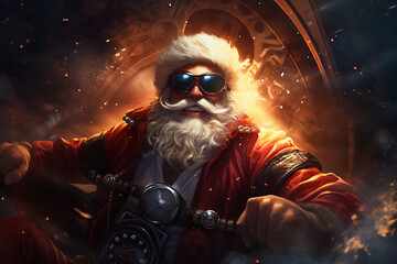 cool santa claus with eyeglasses. High quality photo