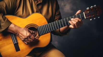 Obraz premium man playing guitar. Generative AI